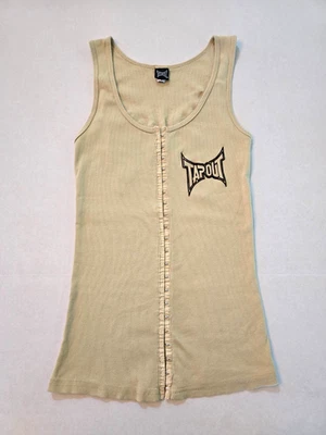 Camiseta sin mangas Tapout beige Y2K ojo de gancho para mujer talla L  Foto 1 de 4