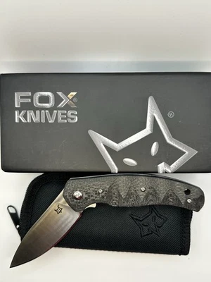 Fox ножи Anso Ziggy из углеродного волокна ручки атласное лезвие карманный нож новый FX-308 - Изображение 1 из 4