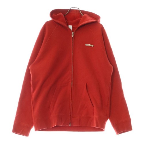 Felpa con cappuccio ricamata Chrome Hearts SAILIN ON ZIP HD croce cimitero rossa usata fec