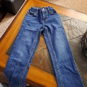 Girls Medium Wash Denim Blue Relaxed Jeans.Size-6.Adjustable/Elastic Waist. - Picture 1 of 19