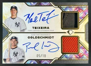 2025 Topps Diamond Icons Paul Goldschmidt Mark Teixeira Dual Auto GU Patch #5/10 - Picture 1 of 2