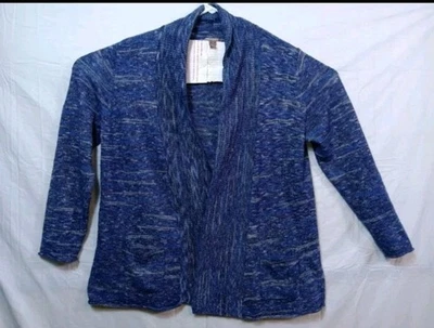 White Stag Women’s Blue And White Open Front Cardigan Sweater Size XXL 2XL - Image 1 of 4