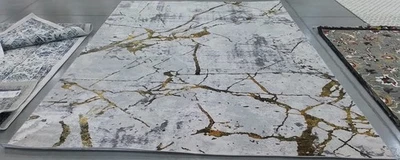 GREY / GOLD 9'-0" x 12'-0" Back Stain Rug, Reduced Price 1172789870 ALA293G-9 - Image 1 of 4