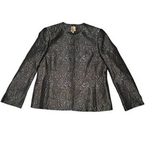 Vintage Kasper Paisley Tapestry Jacket Open Front - Picture 1 of 8