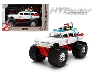 JADA 1:24 GHOSTBUSTERS ECTO-1 VERSIONE MONSTER TRUCK - HOLLYWOOD RIDES 35943 - Foto 1 di 8