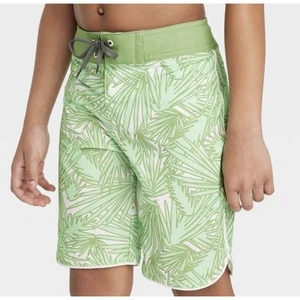 Art Class Boys' Green Palm Printed Swim Trunks Size 8 NEW - Picture 1 of 5