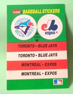 1988 Fleer - Team Sticker Toronto Blue Jays, Montreal Expos - Milwaukee Stadium - Bild 1 von 2