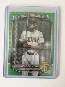 Jhoan De La Cruz 2025 Bowman Cromo Verde Rifrattore Geometrico 1° RC/99 - Foto 1 di 2