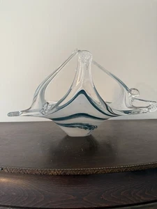 Exquisite Genuine Art GlassBowl Blue Shades Murano AstuniMade in Italy - Picture 1 of 10