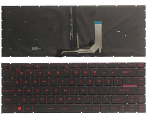 Keyboard US Red Backlit For MSI MS-16R3 MS-16R4 GF63 Thin 8SC 9RCX 10SC 10SCXR - Afbeelding 1 van 3