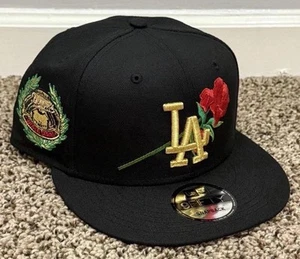 Los Angeles Dodgers New Era 9FIFTY Negro Dorado Rosa Serie Mundial Gorra Snapback - Imagen 1 de 4