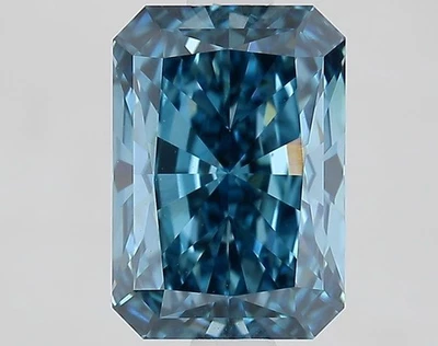 Radiant 2.01ct Fancy Vivid Blue VVS2 CVD IGI Loose Lab Grown Diamond - Image 1 of 3