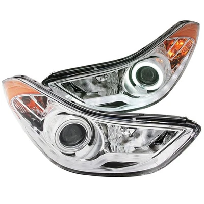 Juego de faros proyectores CCFL con lente transparente cromada con halo para Hyundai Elantra 11-14 Foto 1 de 3