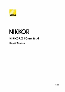 NIKON NIKKOR Z 50mm f1.4 Lens Service Repair Manual & Parts List PDF READ - Picture 1 of 3