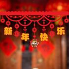Wimpelkette „Happy Chinese New Year“, rot, fr TV-Hintergrund, Fenster,
