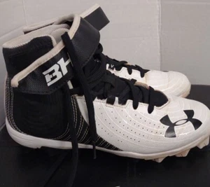 UNDER ARMOUR BH Cleats 5.5Y 3022062-001 Black and white - Picture 1 of 6