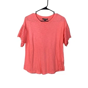 Lauren Ralph Lauren Shirt Womens Size Medium Orange Short Sleeve - Picture 1 of 5