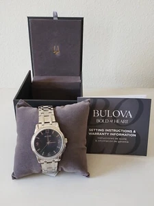 Nuevo Reloj de Pulsera Bulova 96A294 Corporativo Acero Inoxidable Esfera Negra Para Hombre - Imagen 1 de 3