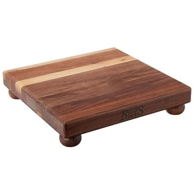 Block Square Wood Cutting Board, B Series w/Feet, 12"x12"x1.5", Walnut - Image 1 of 4