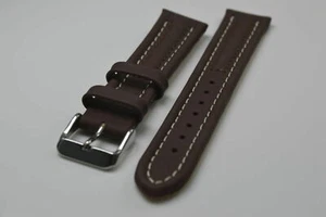 Correa de reloj Kalbleder de alta calidad acolchada 22 mm en marrón medio - Imagen 1 de 1