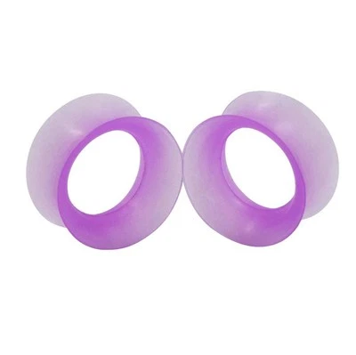 2PCS Thin Silicone Ear Tunnel Soft Ear Plugs Flexible Earskins Gauges Piercing - Image 1 of 4