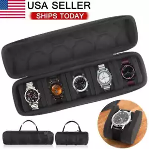 Reise Uhren Rolletui 3/5 Fächer Armbanduhr Vitrine Uhren Aufbewahrungsbox - Bild 1 von 14