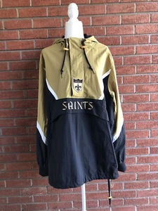 Nastolgia Co Throwbacks Saints Michell & Ness XL Retro Long Sleeve Windbreaker - Picture 1 of 12