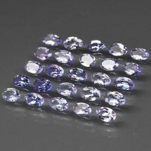 Tanzanite 25 Pcs Set 5.44 ct Purplish Blue Oval 5x3mm Nat. VVS Clarity Tanzania - Imagen 1 de 3