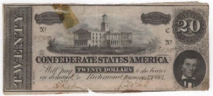 $20 1864 Confederate States of America Richmond, VA T-67 VF - Picture 1 of 2