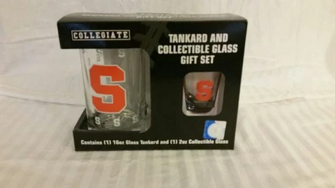 NCAA Syracuse Orange 16oz Tankard and 2oz Shot Glass Gift Set NEW Cover