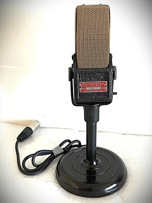 Rare Vintage 1930's Electro Voice V1 Ribbon Microphone, w/stand & cable-restored - Image 1 of 4
