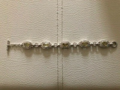 Sterling Carved Limon Quartz Toggle Bracelet - Image 1 of 4