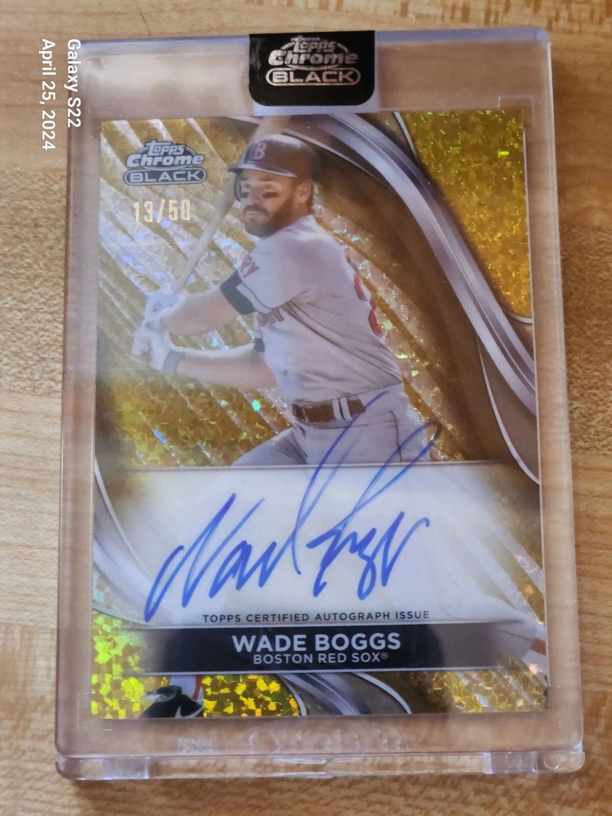 2024 Topps Chrome Black Wade Boggs Gold Mini Diamond Auto /50 #CBA-WB (CA)