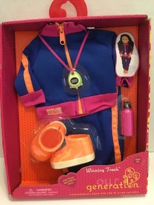 Nuestra Generación PISTA GANADORA 18" Niña Muñeca Fitness Ropa Conjunto Cronómetro NUEVO - Imagen 1 de 7