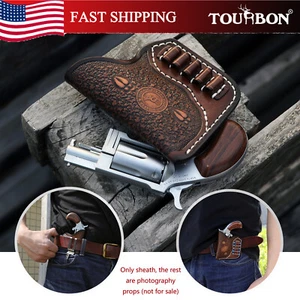 TOURBON Leather NAA .22 Mini Revolver Belt Holster Shooting Handgun Ammo Wallet - Picture 1 of 24