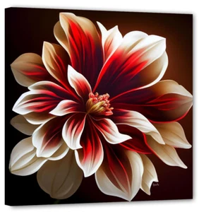 Rote und weiße Blume art Deko Modern Top Bild Wandbild Aktuell Kunst BL3 - Picture 1 of 2