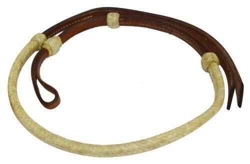 Showman 4ft Long Leather Over Under Whip W/natural Rawhide Braiding