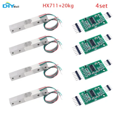 DIYmall 4pcs 20KG Scale Load Cell Weight Sensor+HX711 AD Module Weighing Sensors - Image 1 of 4