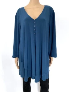 NWT! NEW! JOSEPH RIBKOFF Size US 24 2XL UK 26 Blue Dress Top Blouse Tunic Women - Picture 1 of 9