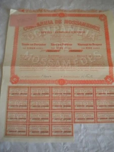 Vintage Aktienzertifikat Aktien Anleihen Aktionen Companhia de Mossamedes 1928 rot - Bild 1 von 2