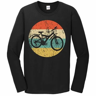 Men's Mountain Biking Shirt - Retro Mountain Bike Icon Long Sleeve T-Shirt - Image 1 of 2