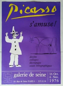 AFFICHE ART EXPO - PICASSO s'amuse ! - Galerie de seine 1976 - Picture 1 of 1