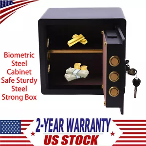 Caja fuerte grande de acero inoxidable ignífuga impermeable, caja fuerte de seguridad personal para el hogar - Imagen 1 de 13