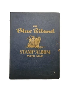 Blue Riband Stamp Album With MAP Book Vintage UNUSED HC Pragnell 4th Ed Illus - Picture 1 of 14