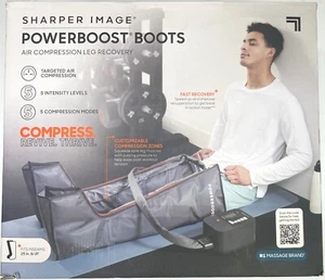 Sharper Image Powerboost Boots Air Compression Electric Leg Massager - Picture 1 of 4