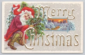 Postal reverso dividido 1912 túnica roja Papá Noel Navidad - Imagen 1 de 2