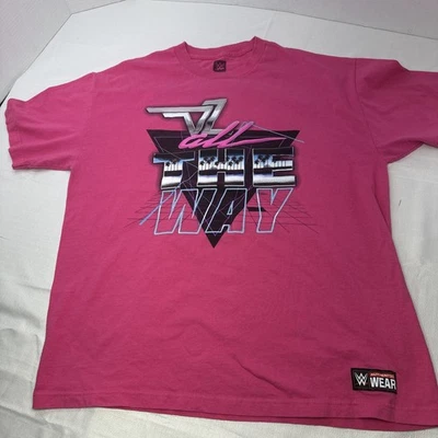 Camiseta Auténtica Gráfica WWE Talla XL Rosa Caliente Foto 1 de 4