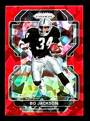 Panini Prizm Bo Jackson 2021 rojo hielo agrietado paralelo Los Angeles Raiders #185 Foto 1 de 3