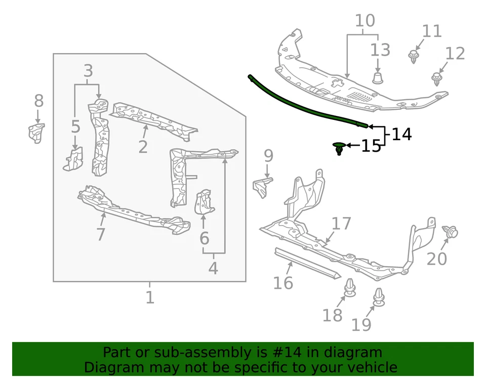 2019-2022 Acura ILX Genuine Hood Rubber Seal OEM 71127-T3R-A00 - Image 1 of 2