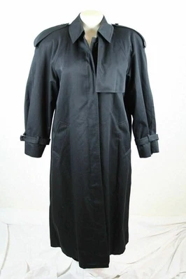 Gabardina de colección MISTY HARBOR para mujer negra mezcla de algodón con forro con cremallera 10P Foto 1 de 4